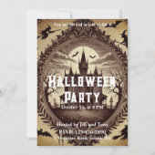 Gothic Viktorianisch Spuk House Halloween-Party Einladung (Vorderseite)