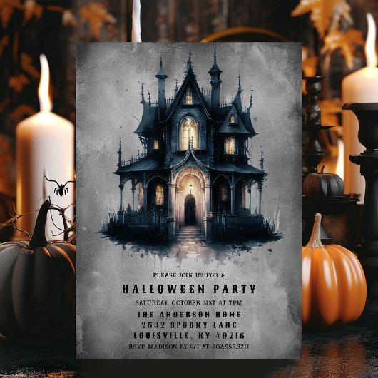 Gothic Viktorianisch Spuk House Halloween-Party Einladung