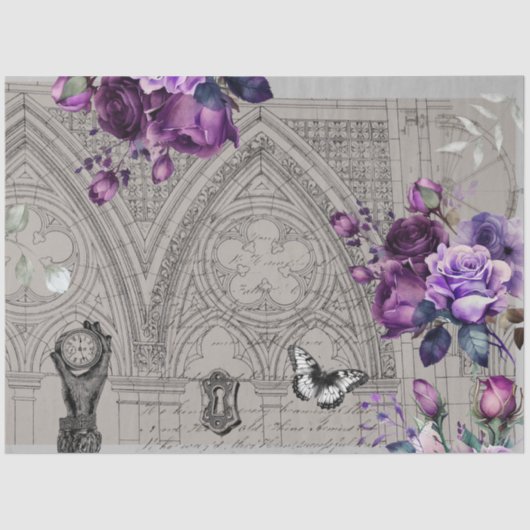 Gothic Viktorianisch Steampunk Decoupage Seidenpapier (Vorderseite)