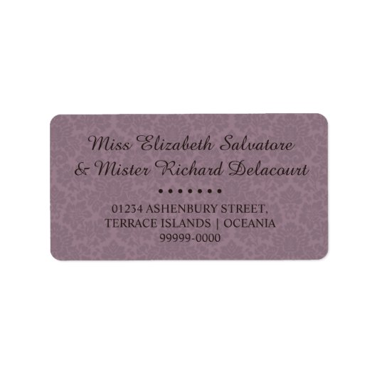 Gothic Viktorianisch Wedding Address Labels Adressaufkleber (Vorne)