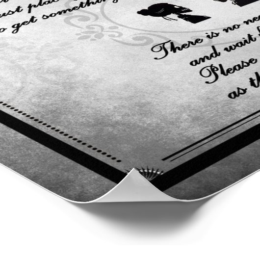 Gothic Viktorianisch Wedding Sign Poster (Ecke)