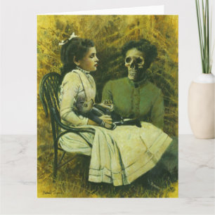 Gothic Viktorianisch Wereolf Girl Große Grüße Kart Karte