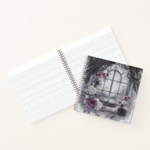 Gothic Viktorianisch Window Lila Rose Rahmen Art Notizblock
