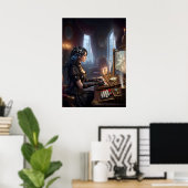Gothic viktorianische Gamerin-Kunst Poster (Heimbüro)