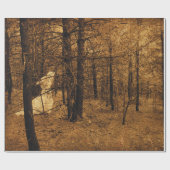 Gothic Vintag Angel Brown Forest Trees Geschenkpapier (Flach)