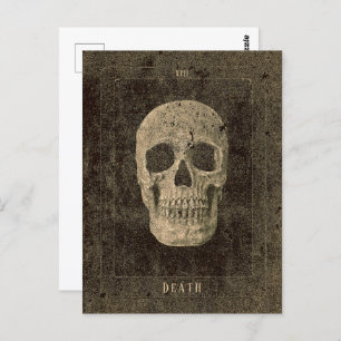 Gothic Vintag Antique Sepia Texture Skull Tarot Postkarte