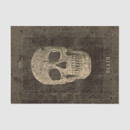 Gothic Vintag Antique Sepia Texture Skull Tarot Seidenpapier (Vorderseite)