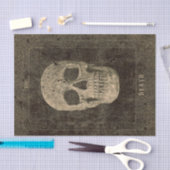 Gothic Vintag Antique Sepia Texture Skull Tarot Seidenpapier (Handwerk)