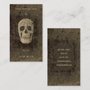Gothic Vintag Antique Sepia Texture Skull Tarot Visitenkarte