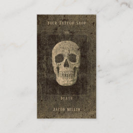 Gothic Vintag Antique Sepia Texture Skull Tarot Visitenkarte