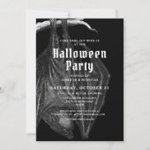 Gothic Vintag Bats Halloween-Party Einladung (Vorderseite)