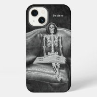 Gothic Vintag Black and White Funny Skelett