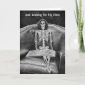 Gothic Vintag Black and White Funny Skelett Karte (Vorderseite)