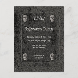 Gothic Vintag Black and White Skulls Halloween Einladungspostkarte