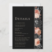 Gothic Vintag Black Blush Wedding Einladung (Rückseite)