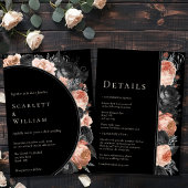 Gothic Vintag Black Blush Wedding Einladung