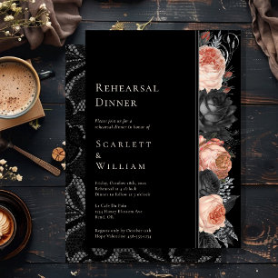 Gothic Vintag Black Blush Wedding Probe Einladung