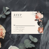 Gothic Vintag Black Blush Wedding RSVP