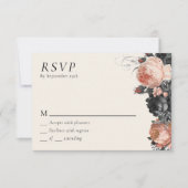 Gothic Vintag Black Blush Wedding RSVP Karte (Vorderseite)