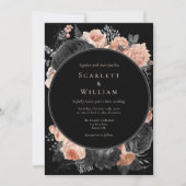 Gothic Vintag Black Dark Blush Foto Wedding Einladung (Vorderseite)