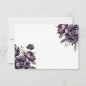 Gothic Vintag Black Dark Peony Wedding RSVP Karte (Rückseite)