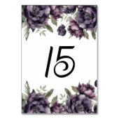 Gothic Vintag Black Peonies Blume Hochzeit Tischnummer (Rückseite)