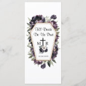 Gothic Vintag Black Peonies Wedding Menu Menükarte (Rückseite)