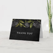 Gothic Vintag Black Rose Brautparty Dankeskarte (Vorderseite)