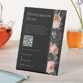 Gothic Vintag Black Wedding Honeymoon Fund Sign Sockelschild (In Situ)
