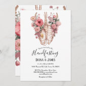 Gothic Vintag Boho Anatomy Handfastings Einladung (Vorne/Hinten)