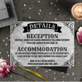 Gothic Vintag Details Hochzeitskarte Mitteilungskarte