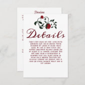 Gothic Vintag Driving Rose Hochzeitdetails Begleitkarte (Vorne/Hinten)