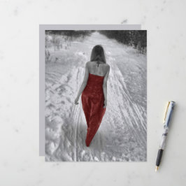 Gothic Vintag Girl Red Dress Decoupage