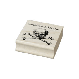 Gothic Vintag Pirate Skull and Crossbones Couple Gummistempel