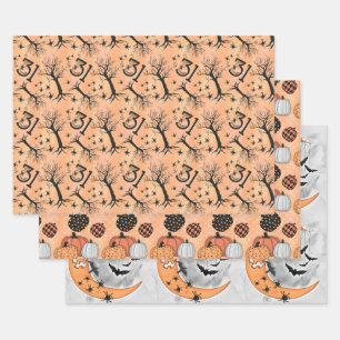 Gothic Vintag Pumpkin 31 Oktober Halloween Geschenkpapier Set