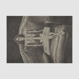 Gothic Vintag Sepia Texture Skeleton Seidenpapier