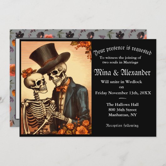 Gothic Vintag Skeleton Couple QRC (Vorne/Hinten)