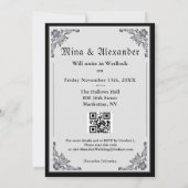 Gothic Vintag Skeleton Couple QRC Wedding (Rückseite)