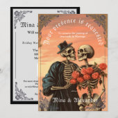 Gothic Vintag Skeleton Couple QRC Wedding (Vorne/Hinten)