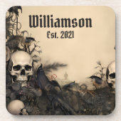 Gothic Vintag Skulls Getränkeuntersetzer (Vorderseite)