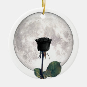 Gothic, Vintag, Viktorianisch, Black Rose, Dunkel Keramik Ornament