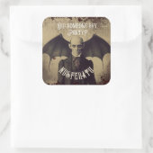 Gothic Vintag Viktorianisch Dracula Halloween Quadratischer Aufkleber (Tasche)