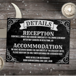 Gothic Vintag Witchy Details Hochzeit Mitteilungskarte