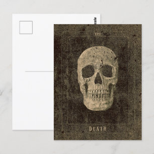 Gothic Vintage Antik Sepia Textur Totenkopf Tarot Postkarte