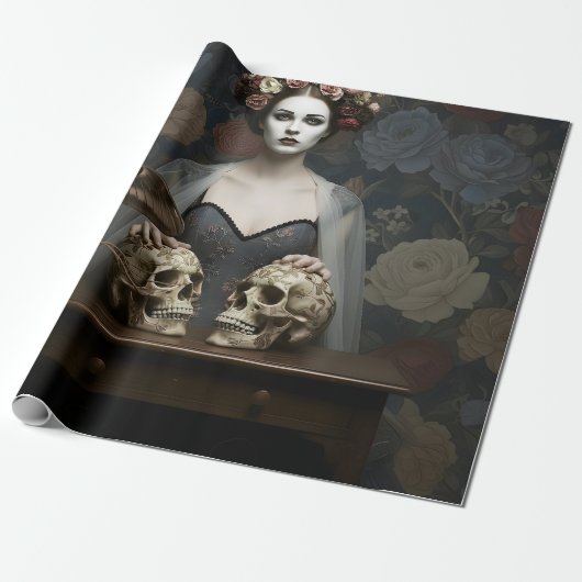 Gothic Vintage Art Design Geschenkpapier (Ungerollt)