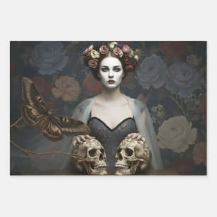 Gothic Vintage Art Design Geschenkpapier Set