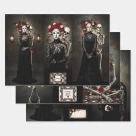 Gothic Vintage Art Design Geschenkpapier Set
