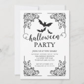 Gothic Vintage Bat Halloween  Einladung (Vorderseite)