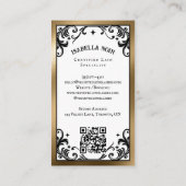 Gothic Vintage Beauty Lash Studio Black Luxury Visitenkarte (Rückseite)