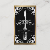 Gothic Vintage Beauty Lash Studio Black Luxury Visitenkarte (Vorderseite)